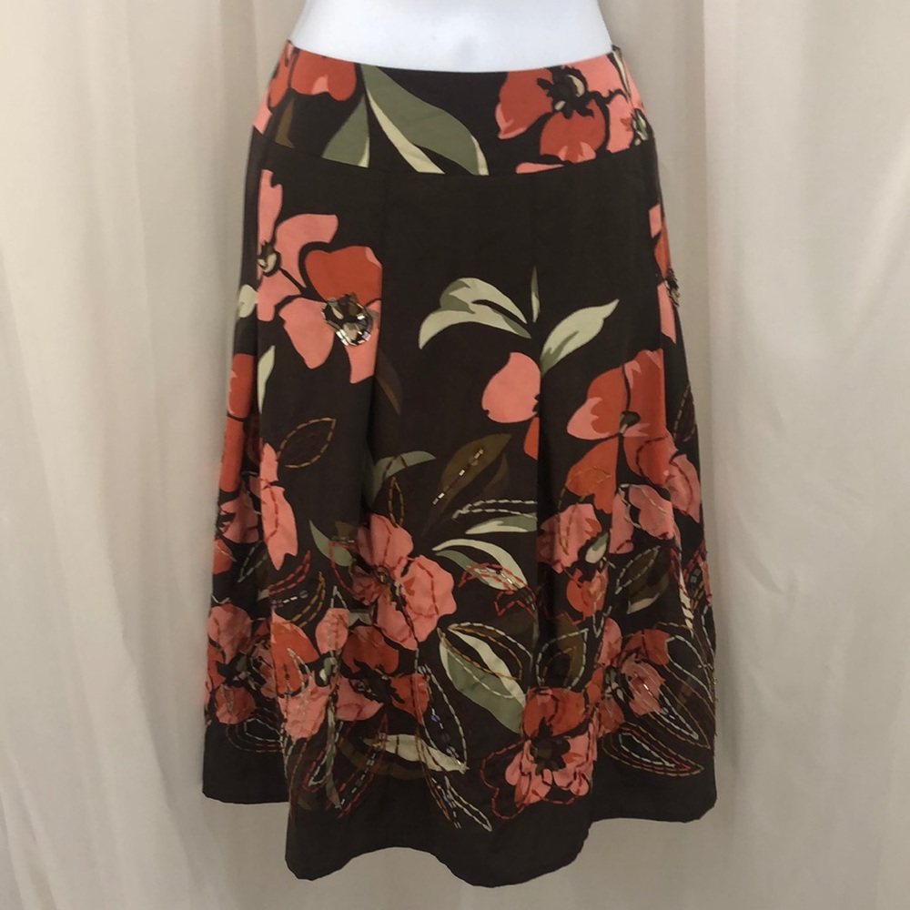 Talbots Petites 12 Floral Skirt